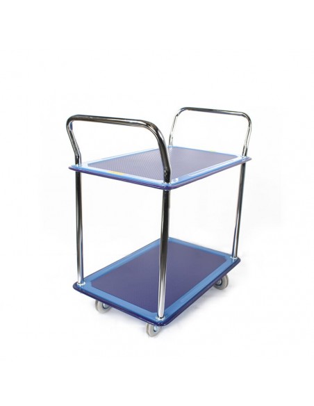 Chariot de service à 2 plateaux, 120 kg, plateau 740x480 mm