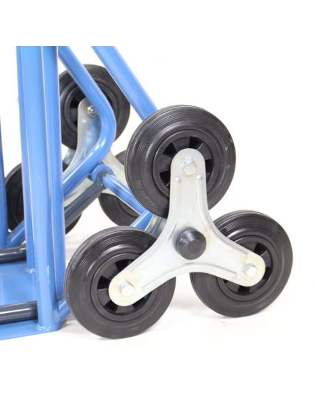 Diable escalier professionnel, 250kg avec double pelle rabattable