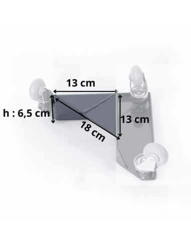 Coins roulants en gris 600 kg avec mallette, Millman