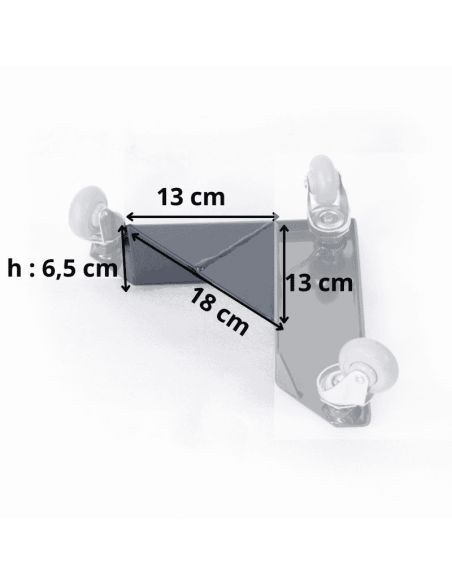 Coins roulants en gris 600 kg avec mallette, Millman